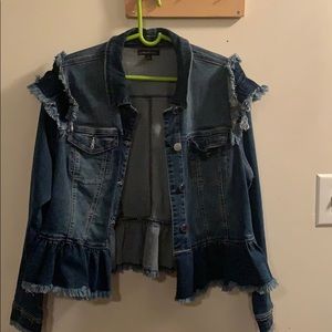 Ruffled jean jacket